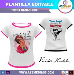 Alternative view of Frida Kahlo #04 Plantilla Editable para Playera