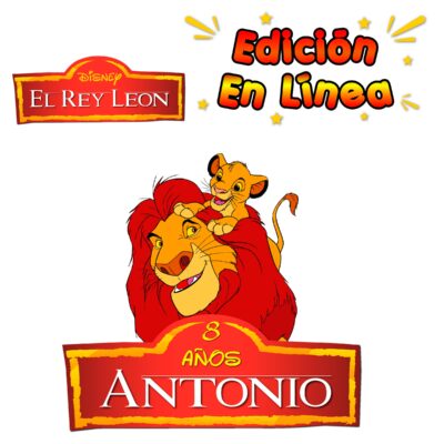 El Rey León Logo Digital Editable En Línea Gratis para Cumpleaños