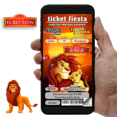 El Rey León Invitación Digital Editable En Línea Gratis