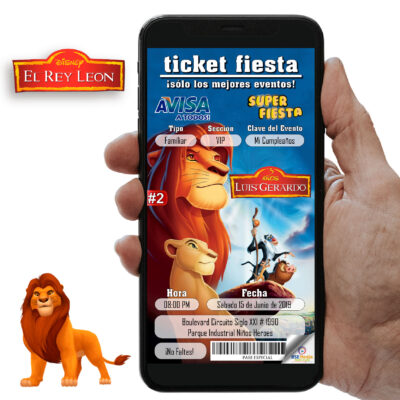 El Rey León #02 Invitación Digital Editable En Línea Gratis