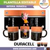 Bateria Duracell Plantilla Editable para Taza