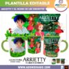 Arrietty y el Mundo de los Diminutos Studio Ghibli Plantilla Editable para Taza