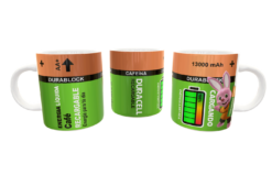 Bateria Duracell Recargable Plantilla Editable para Taza