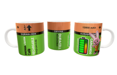 Bateria Duracell Recargable Plantilla Editable para Taza