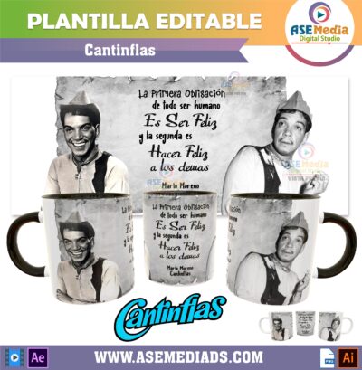 Cantinflas Plantilla Editable para Taza