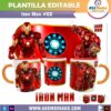 Iron Man Paquete de 4 Plantillas Editables para Tazas