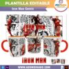 Iron Man Paquete de 4 Plantillas Editables para Tazas