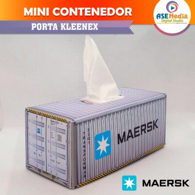 Contenedor Maersk Line Porta Kleenex Plantilla Editable