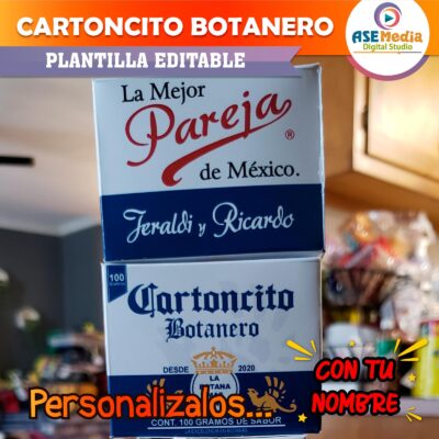 Alternative view of Cartoncito Botanero Cerveza Corona Plantilla Editable