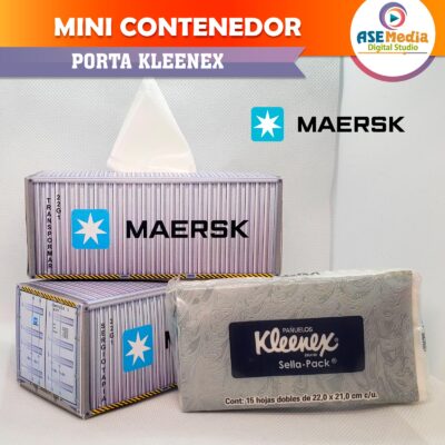 Contenedor Maersk Line Porta Kleenex Plantilla Editable