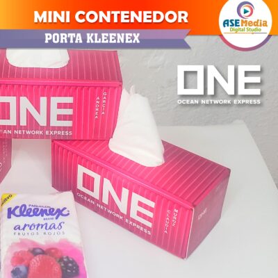 Contenedor ONE Ocean Network Express Porta Kleenex Plantilla Editable