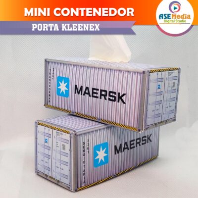 Contenedor Maersk Line Porta Kleenex Plantilla Editable