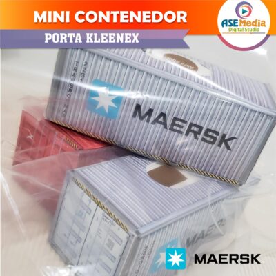 Contenedor Maersk Line Porta Kleenex Plantilla Editable