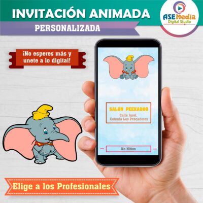 Dumbo, Baby Shower Invitación Animada Personalizada en Video - Imagen 6