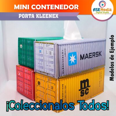 Contenedor Maersk Line Porta Kleenex Plantilla Editable