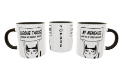 Llegué tarde por que no quería venir Gato Meme Plantilla Editable para Taza