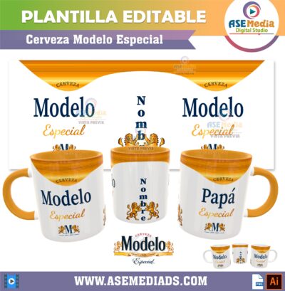 Cerveza Modelo Especial Plantilla Editable para Taza