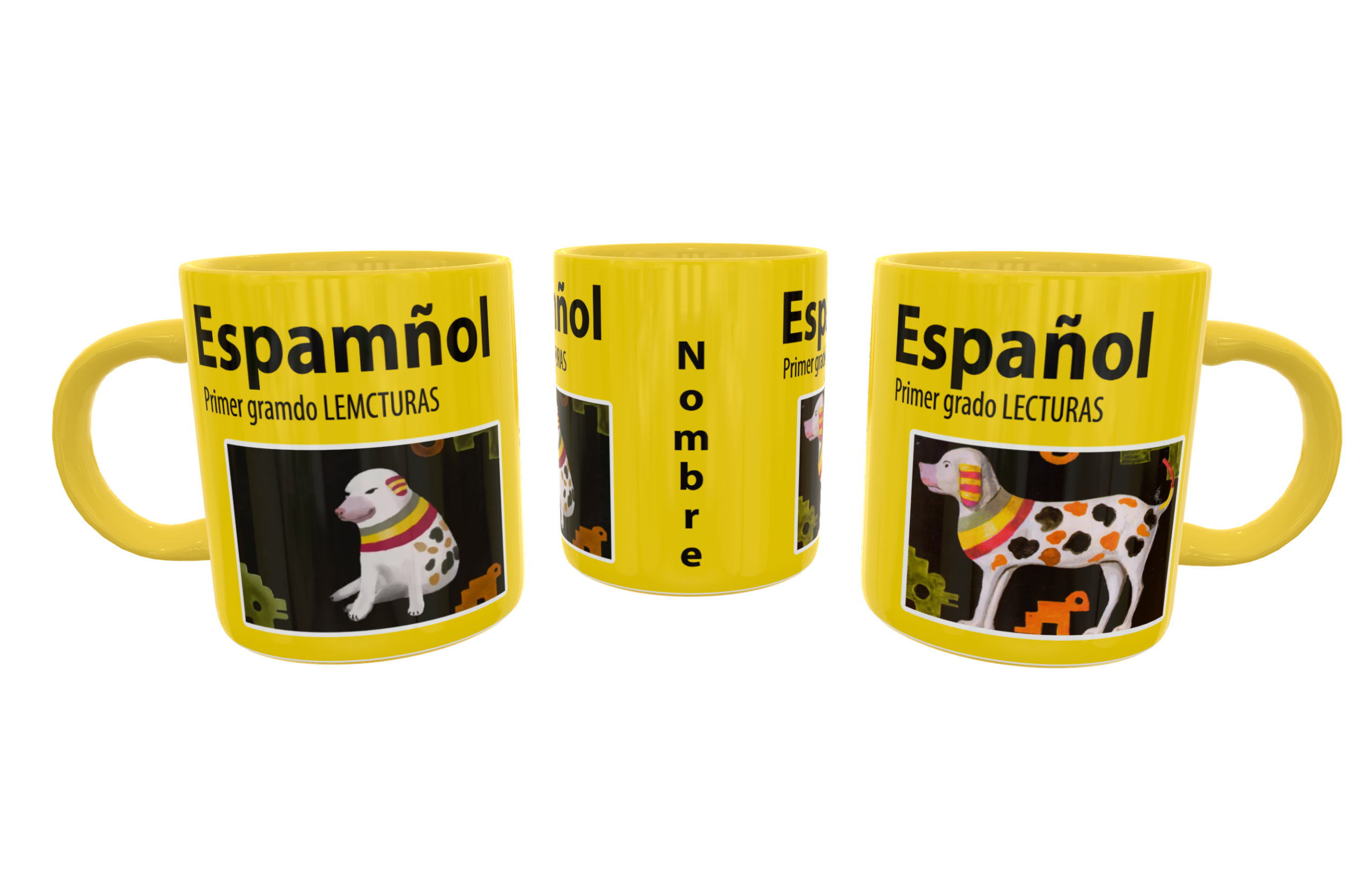 Libro Espamñol Lemcturas Cheems Meme Plantilla Editable para Taza