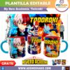 My Hero Academia, Todoroki Plantilla Editable para Taza Gratis