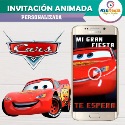 Cars, Rayo McQueen Invitación Animada en Video para Cumpleaños