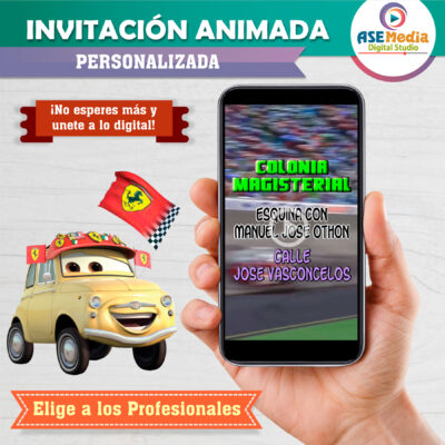 Cars, Rayo McQueen Invitación Animada en Video para Cumpleaños