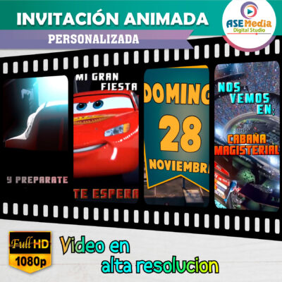 Cars, Rayo McQueen Invitación Animada en Video para Cumpleaños
