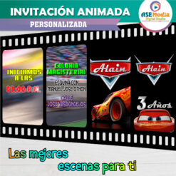 Cars, Rayo McQueen Invitación Animada en Video para Cumpleaños