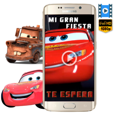 Cars, Rayo McQueen Invitación Animada en Video para Cumpleaños