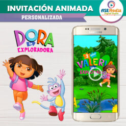 Alternative view of Dora La Exploradora Invitación Animada en Video para Cumpleaños