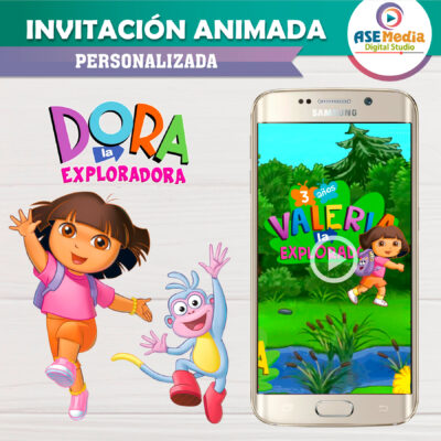 Alternative view of Dora La Exploradora Invitación Animada en Video para Cumpleaños