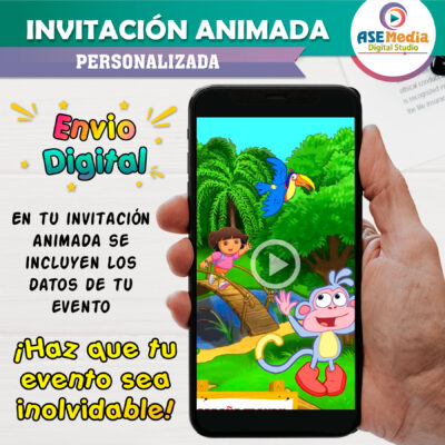 Dora La Exploradora Invitación Animada en Video para Cumpleaños - Imagen 3