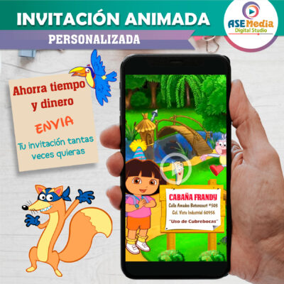 Dora La Exploradora Invitación Animada en Video para Cumpleaños - Imagen 4