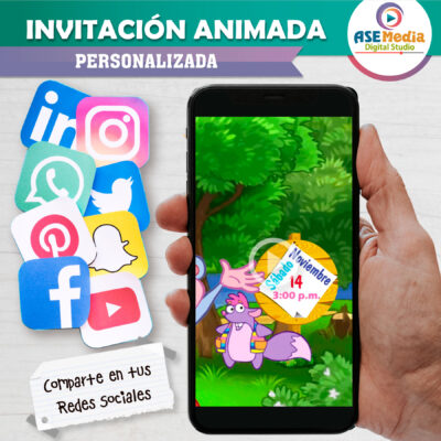 Dora La Exploradora Invitación Animada en Video para Cumpleaños - Imagen 5