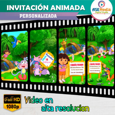 Dora La Exploradora Invitación Animada en Video para Cumpleaños - Imagen 8
