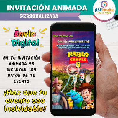 Toy Story Invitación Animada en Video para Cumpleaños