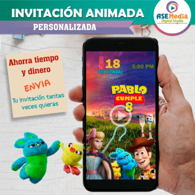 Toy Story Invitación Animada en Video para Cumpleaños