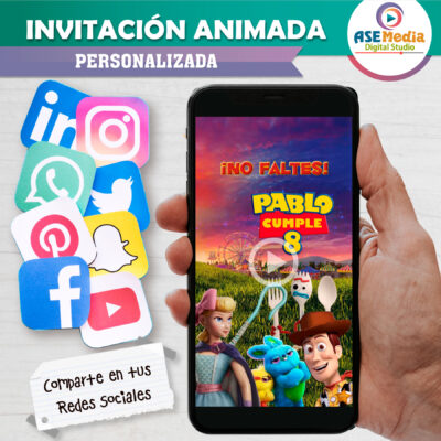 Toy Story Invitación Animada en Video para Cumpleaños