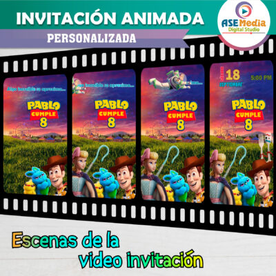 Toy Story Invitación Animada en Video para Cumpleaños