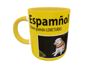 Libro Espamñol Lemcturas Cheems Meme Plantilla Editable para Taza