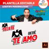 Cerveza Tecate Plantilla Editable para Logo Personalizado