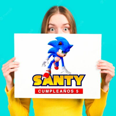 Sonic The Hedgehog Plantilla Editable para Logo Personalizado
