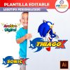 Sonic X Plantilla Editable para Logo Personalizado