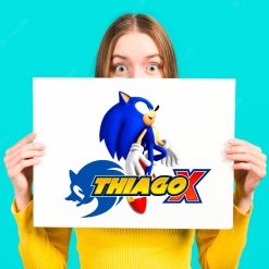 Sonic X Plantilla Editable para Logo Personalizado
