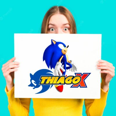 Sonic X Plantilla Editable para Logo Personalizado