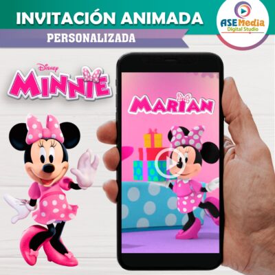 Alternative view of Minnie Mouse Video Invitación Animada para Cumpleaños