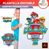 Paw Patrol Plantilla Editable para Logo Personalizado