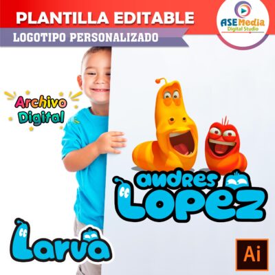 Larva Plantilla Editable para Logo Personalizado
