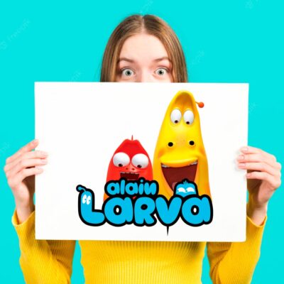 Larva Plantilla Editable para Logo Personalizado