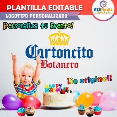 Cerveza Corona Plantilla Editable para Logo Personalizado