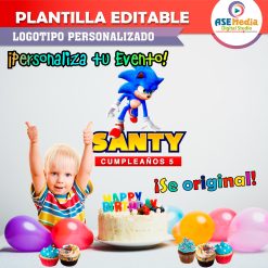 Sonic The Hedgehog Plantilla Editable para Logo Personalizado